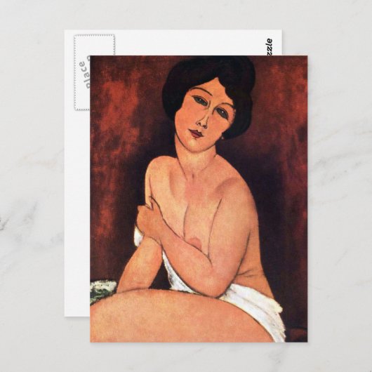 Amedeo Modigliani Große sitzende Frau Postkarte (Vorne/Hinten)