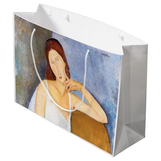 Amedeo Modigliani - Jeanne Hebuterne Große Geschenktüte (Rückseite Schrägansicht)