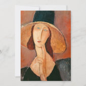 Amedeo Modigliani - Jeanne Hebuterne in Large Hat Einladung (Vorderseite)