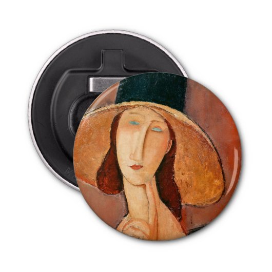 Amedeo Modigliani - Jeanne Hebuterne in Large Hat Flaschenöffner (Vorderseite)