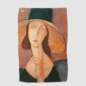 Amedeo Modigliani - Jeanne Hebuterne in Large Hat Golfhandtuch (Vorderseite)