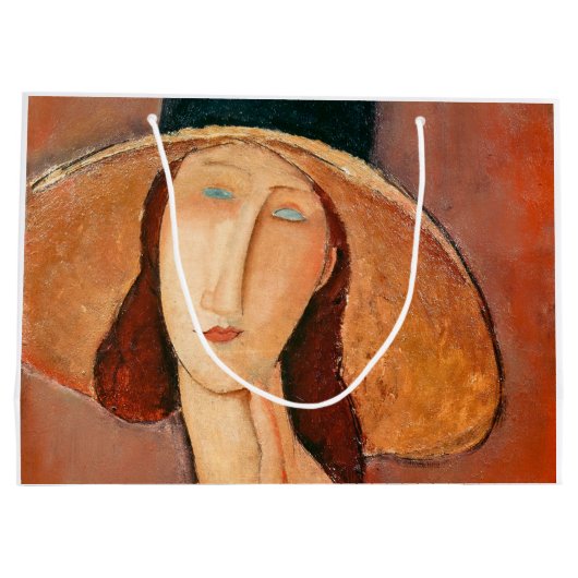 Amedeo Modigliani - Jeanne Hebuterne in Large Hat Große Geschenktüte (Rückseite)