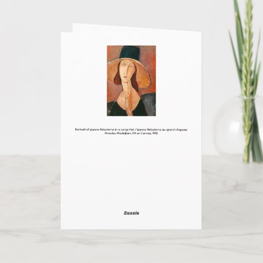 Amedeo Modigliani - Jeanne Hebuterne in Large Hat Karte (Rückseite)
