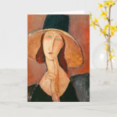 Amedeo Modigliani - Jeanne Hebuterne in Large Hat Karte (Gelbe Blume)
