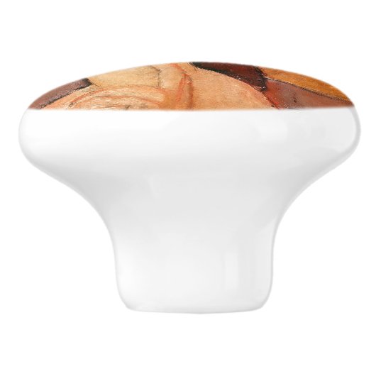 Amedeo Modigliani - Jeanne Hebuterne in Large Hat Keramikknauf (Seitenansicht)