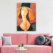 Amedeo Modigliani - Jeanne Hebuterne in Large Hat Leinwanddruck (Insitu (Wohnzimmer))