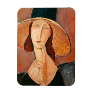 Amedeo Modigliani - Jeanne Hebuterne in Large Hat Magnet