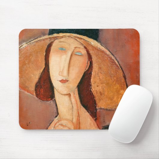Amedeo Modigliani - Jeanne Hebuterne in Large Hat Mousepad (Mit Mouse)