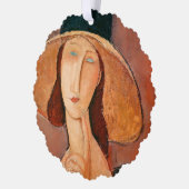 Amedeo Modigliani - Jeanne Hebuterne in Large Hat Ornament Karte (Links)