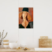 Amedeo Modigliani - Jeanne Hebuterne in Large Hat Poster (Küche)