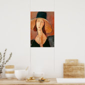Amedeo Modigliani - Jeanne Hebuterne in Large Hat Poster (Küche)