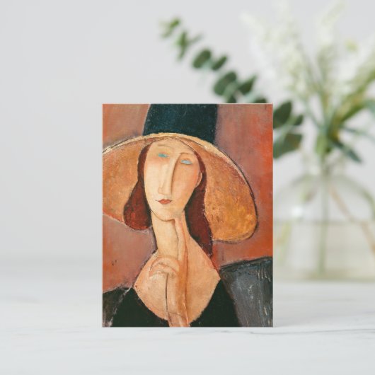 Amedeo Modigliani - Jeanne Hebuterne in Large Hat Postkarte (Stehend Vorderseite)