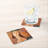 Amedeo Modigliani - Jeanne Hebuterne in Large Hat Rechteckiger Pappuntersetzer (Vor Ort)