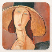 Amedeo Modigliani - Jeanne Hebuterne in Large Hat Rechteckiger Pappuntersetzer (Vorderseite)