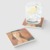 Amedeo Modigliani - Jeanne Hebuterne in Large Hat Steinuntersetzer (Seitenansicht)