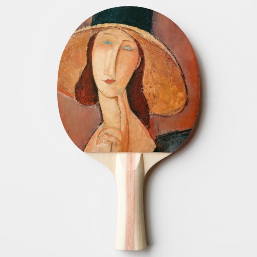 Amedeo Modigliani - Jeanne Hebuterne in Large Hat Tischtennis Schläger (Rückseite)