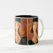 Amedeo Modigliani - Jeanne Hebuterne in Large Hat Zweifarbige Tasse (VorderseiteRechts)