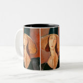 Amedeo Modigliani - Jeanne Hebuterne in Large Hat Zweifarbige Tasse (Vorderseite Links)