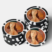 Amedeo Modigliani - Jeanne Hebuterne mit großem Hu Pokerchips (Stapel)