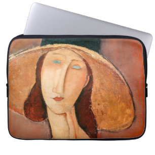 Amedeo Modigliani - Jeanne Hebuterne mit großer Hu Laptopschutzhülle