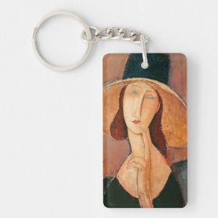 Amedeo Modigliani - Jeanne Hebuterne mit großer Hu Schlüsselanhänger
