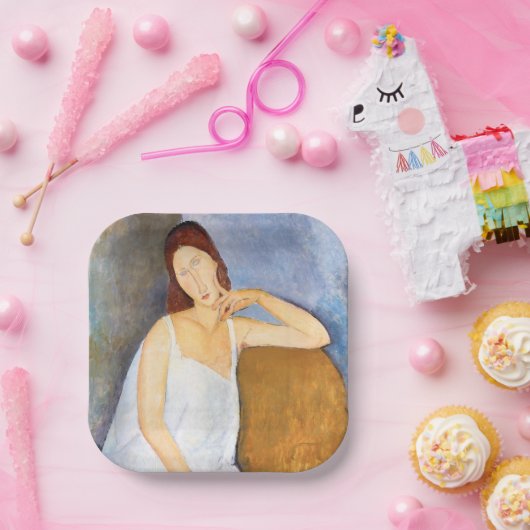 Amedeo Modigliani - Jeanne Hebuterne Pappteller (Party)