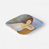 Amedeo Modigliani - Jeanne Hebuterne Pappteller (Gewinkelt)