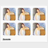 Amedeo Modigliani - Jeanne Hebuterne Quadratischer Aufkleber (Blatt)