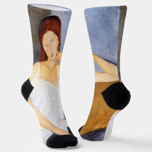 Amedeo Modigliani - Jeanne Hebuterne Socken (Gewinkelt)