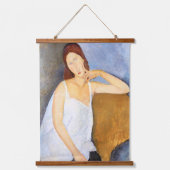 Amedeo Modigliani - Jeanne Hebuterne Wandteppich Mit Holzrahmen (Vorderseite)