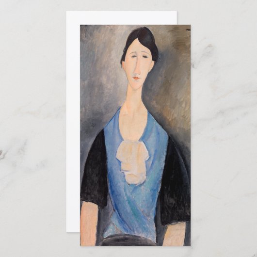 Amedeo Modigliani - Junge Frau in blau Dankeskarte (Vorne/Hinten)