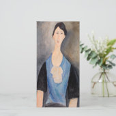Amedeo Modigliani - Junge Frau in blau Dankeskarte (Stehend Vorderseite)