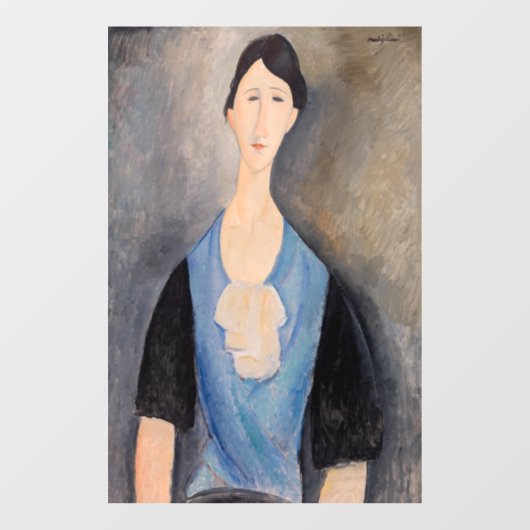 Amedeo Modigliani - Junge Frau in blau Fensteraufkleber (Blatt)