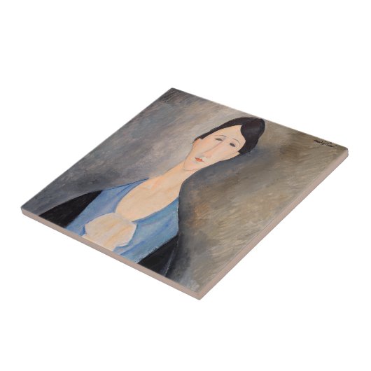 Amedeo Modigliani - Junge Frau in blau Fliese (Seite)