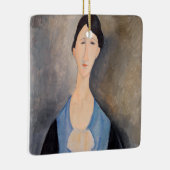 Amedeo Modigliani - Junge Frau in blau Keramikornament (Rechts)