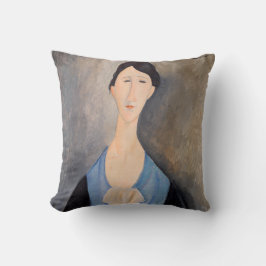 Amedeo Modigliani - Junge Frau in blau Kissen