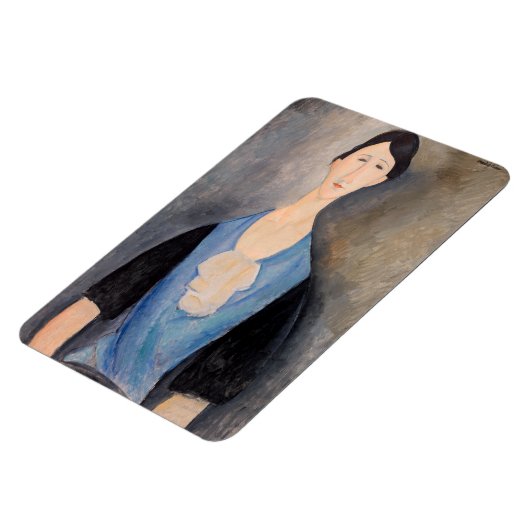 Amedeo Modigliani - Junge Frau in blau Magnet (Linke Seite)