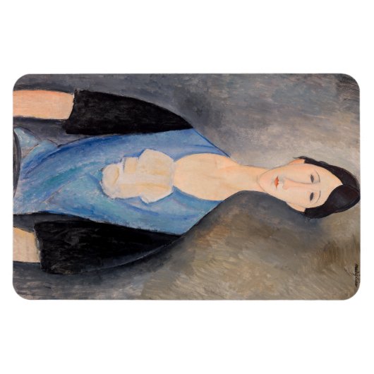 Amedeo Modigliani - Junge Frau in blau Magnet (Horizontal)