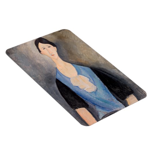 Amedeo Modigliani - Junge Frau in blau Magnet (Rechte Seite)