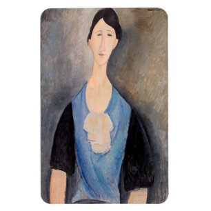 Amedeo Modigliani - Junge Frau in blau Magnet