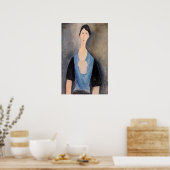 Amedeo Modigliani - Junge Frau in blau Poster (Küche)