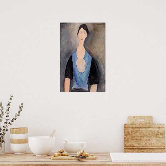 Amedeo Modigliani - Junge Frau in blau Poster (Küche)