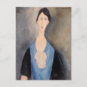 Amedeo Modigliani - Junge Frau in blau Postkarte (Vorderseite)