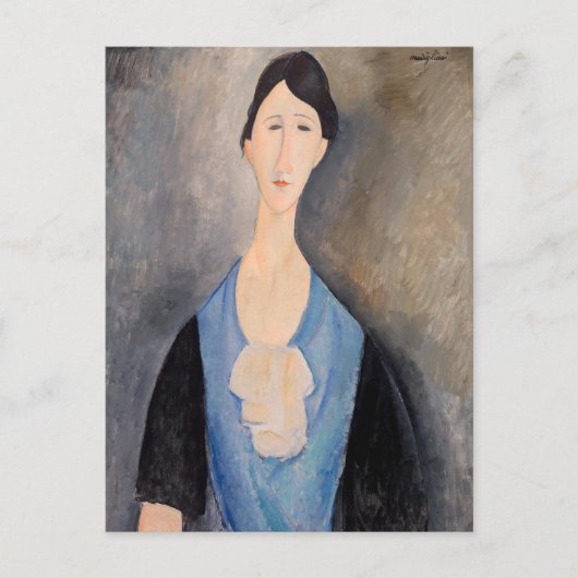 Amedeo Modigliani - Junge Frau in blau Postkarte (Vorderseite)