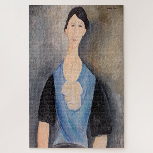 Amedeo Modigliani - Junge Frau in blau Puzzle (Vertikal)