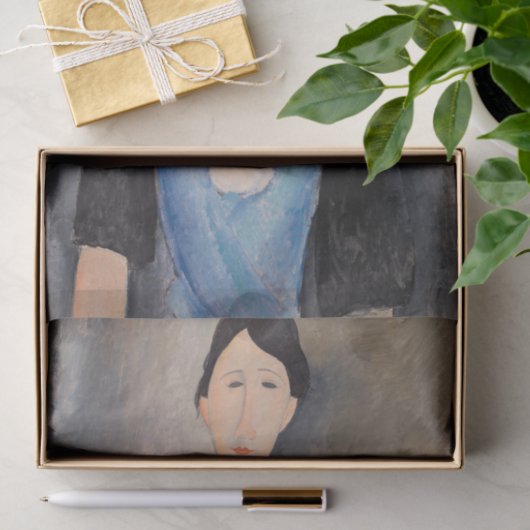 Amedeo Modigliani - Junge Frau in blau Seidenpapier (Geschenk)