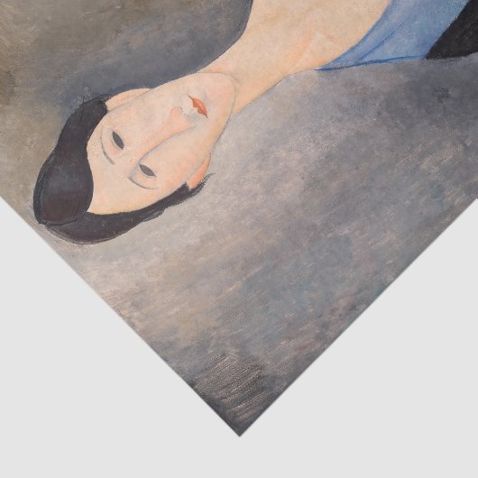 Amedeo Modigliani - Junge Frau in blau Seidenpapier (Ausschnitt)