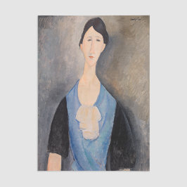 Amedeo Modigliani - Junge Frau in blau Seidenpapier