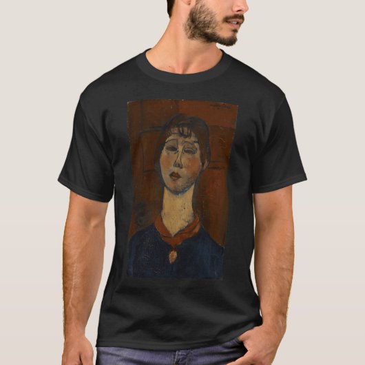Amedeo Modigliani Junge Frau sitzend, die Haare T-Shirt (Vorderseite)