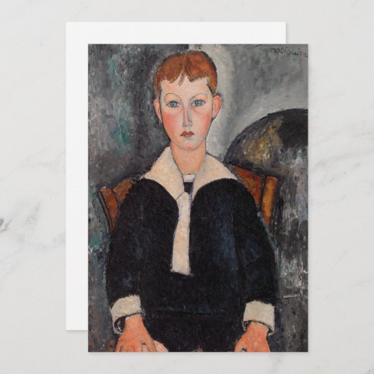 Amedeo Modigliani - Junge in Sailor Anzug Dankeskarte (Vorne/Hinten)